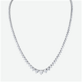 Kourosh 18K Gold Graduate Round Diamond Tennis Necklace 20ct N-20ct Grad