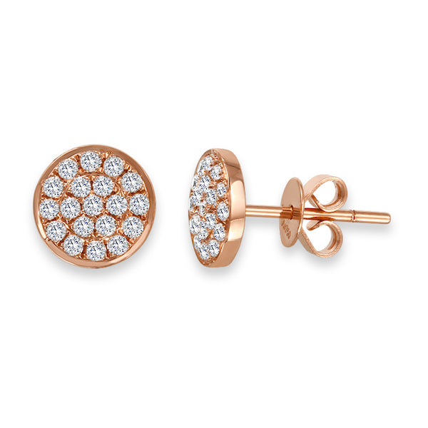 Rose Gold FLAT CLUSTER STUD Studs 0.33 cts.