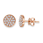 Rose Gold FLAT CLUSTER STUD Studs 0.33 cts.