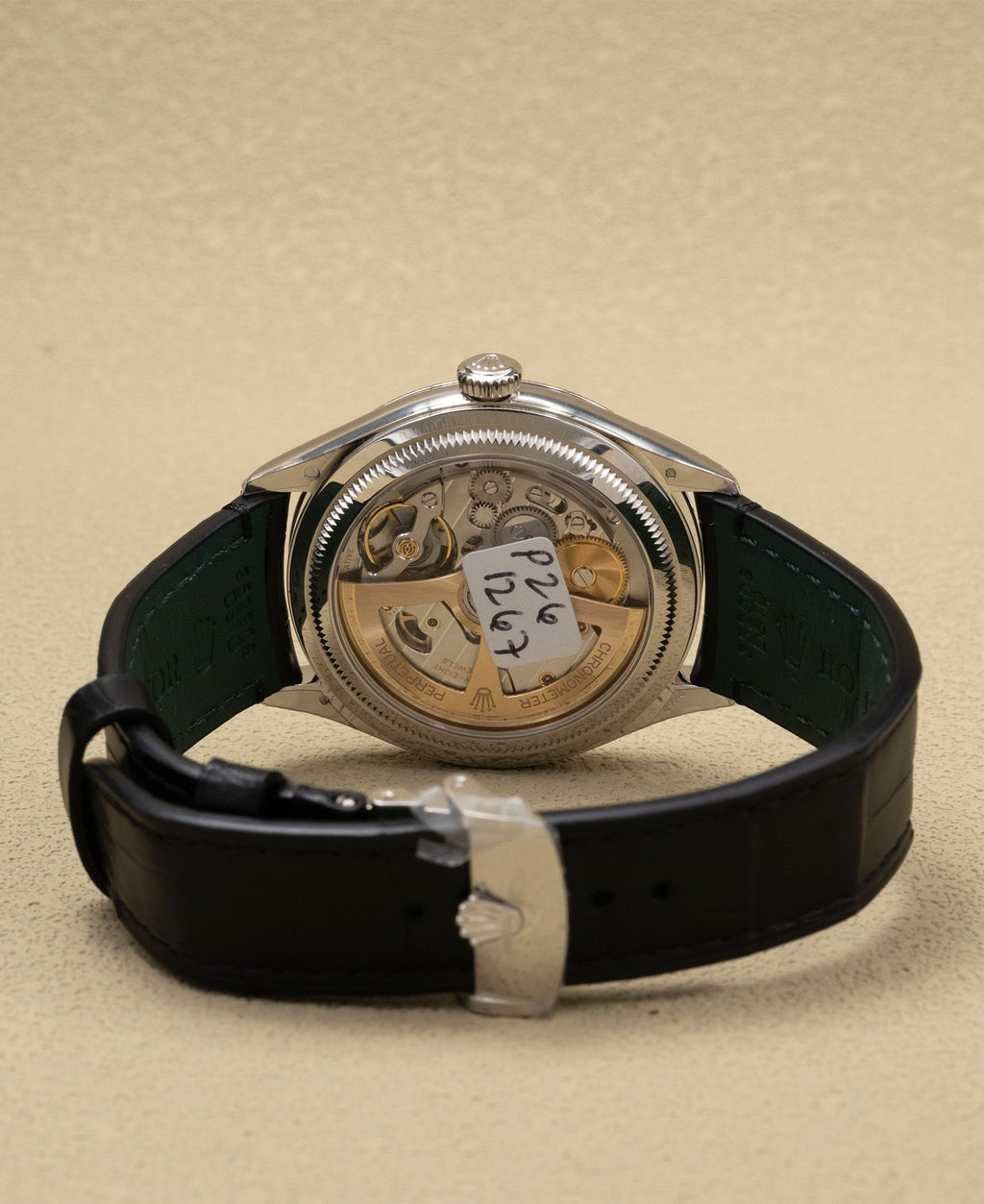 Rolex 1908 Ice Blue Rice-Grain Motif Index Dial on Matt black alligator leather 52506 Complete 2026