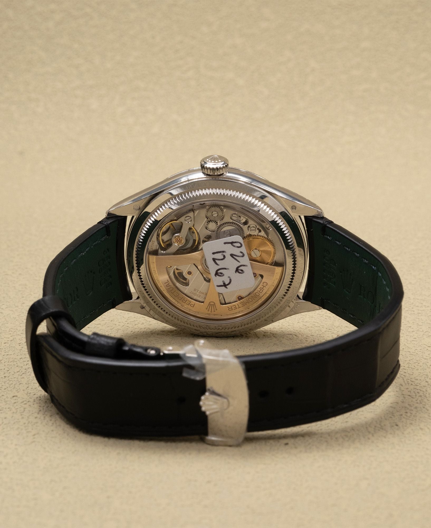 Rolex 1908 Ice Blue Rice-Grain Motif Index Dial on Matt black alligator leather 52506 Complete 2026