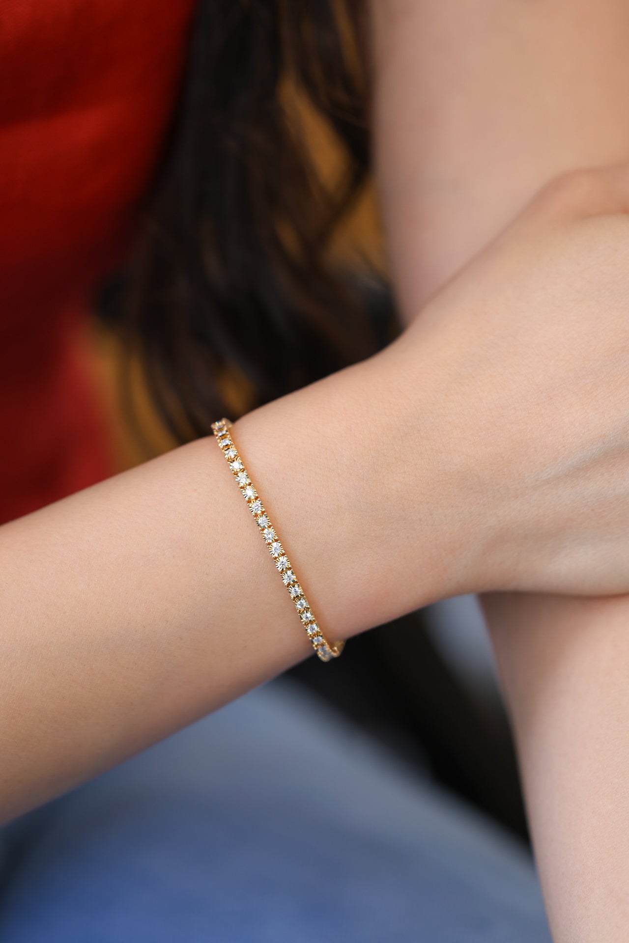 Tennis Diamond Bracelet in 14K White Gold, 1.30ct B-127RD