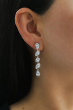 White Gold MULTI-SHAPE - LAB GROWN Dangles Earrings 5.7 cts.