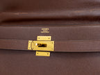 Vintage Hermes Kelly 32 Sellier Brown Handbag