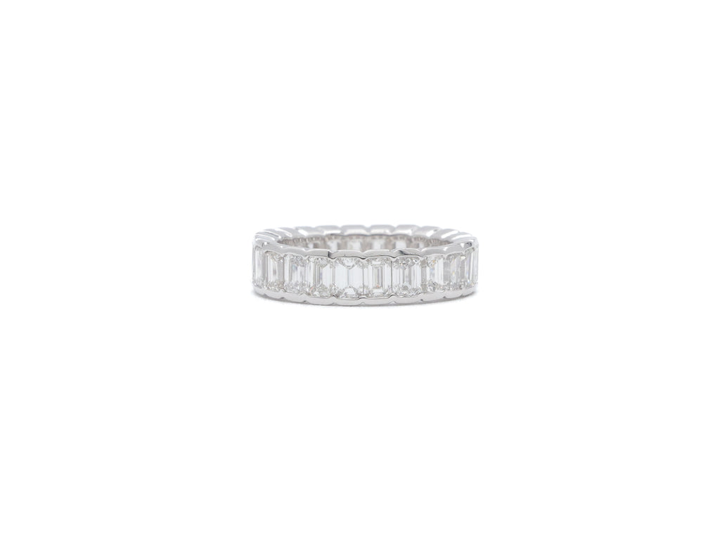 Emerald Cut Natural Diamond Platinum Eternity Band 5.33ct R-344EM