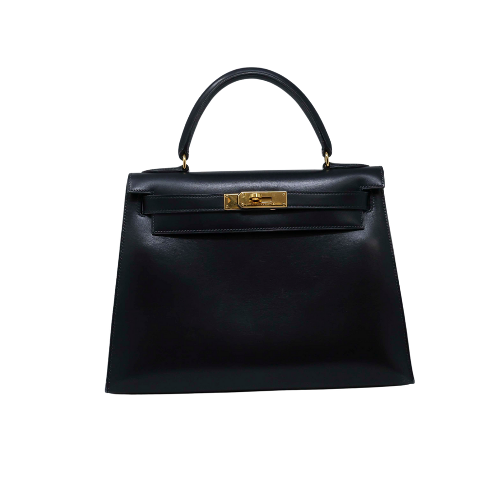 Hermes Kelly 28 Box Calf 2-Way Handbag