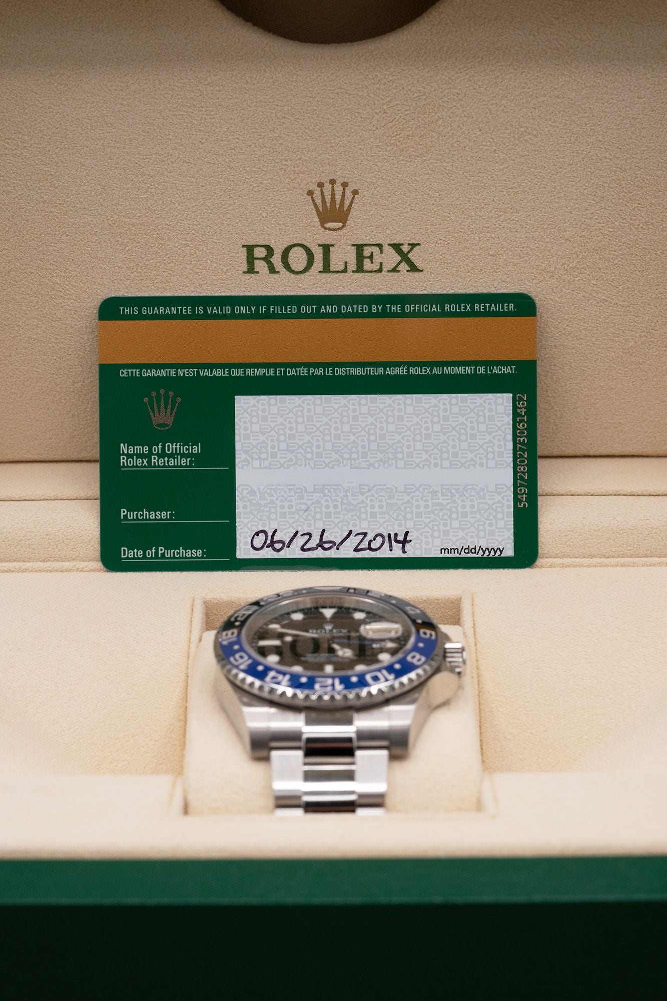 Rolex GMT-Master II 'Batman' Black Dial on Oyster 116710BLNR Complete 2014
