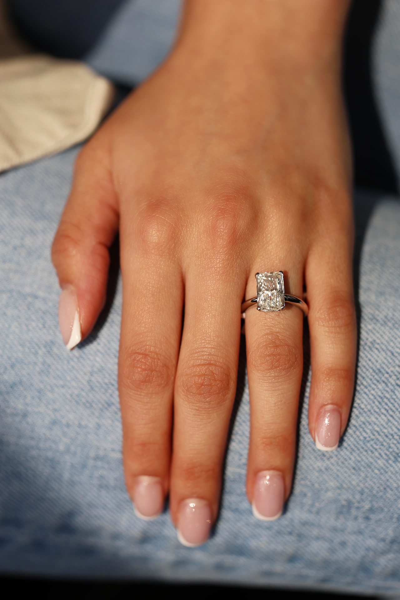 Radiant Natural Diamond Solitaire Platinum Ring 3.92ct R-392RA