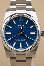 Rolex Oyster Perpetual 34 Blue Index Dial on Oyster 124200 Complete 2026