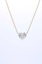14K Yellow Gold Heart Natural Diamond Solitaire Pendant 2.2ct P-603HS