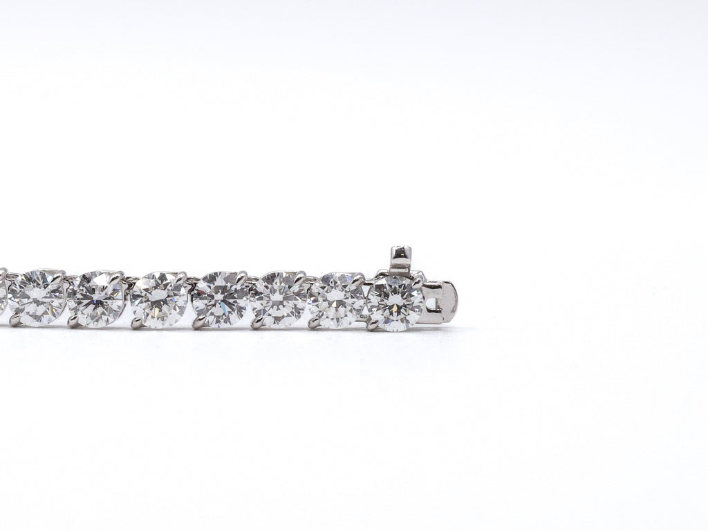 14K White Gold Lab Grown Round Diamond Tennis Necklace 45.7ct N-4568LGD