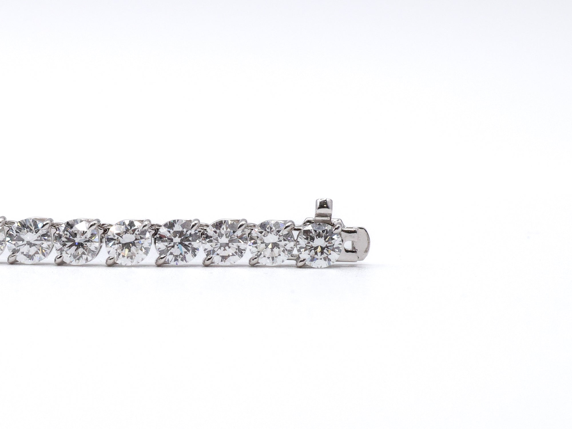 14K White Gold Lab Grown Round Diamond Tennis Necklace 45.7ct N-4568LGD