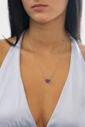 18K White Gold Sapphire Heart Solitaire Pendant 4.4ct P-519HS