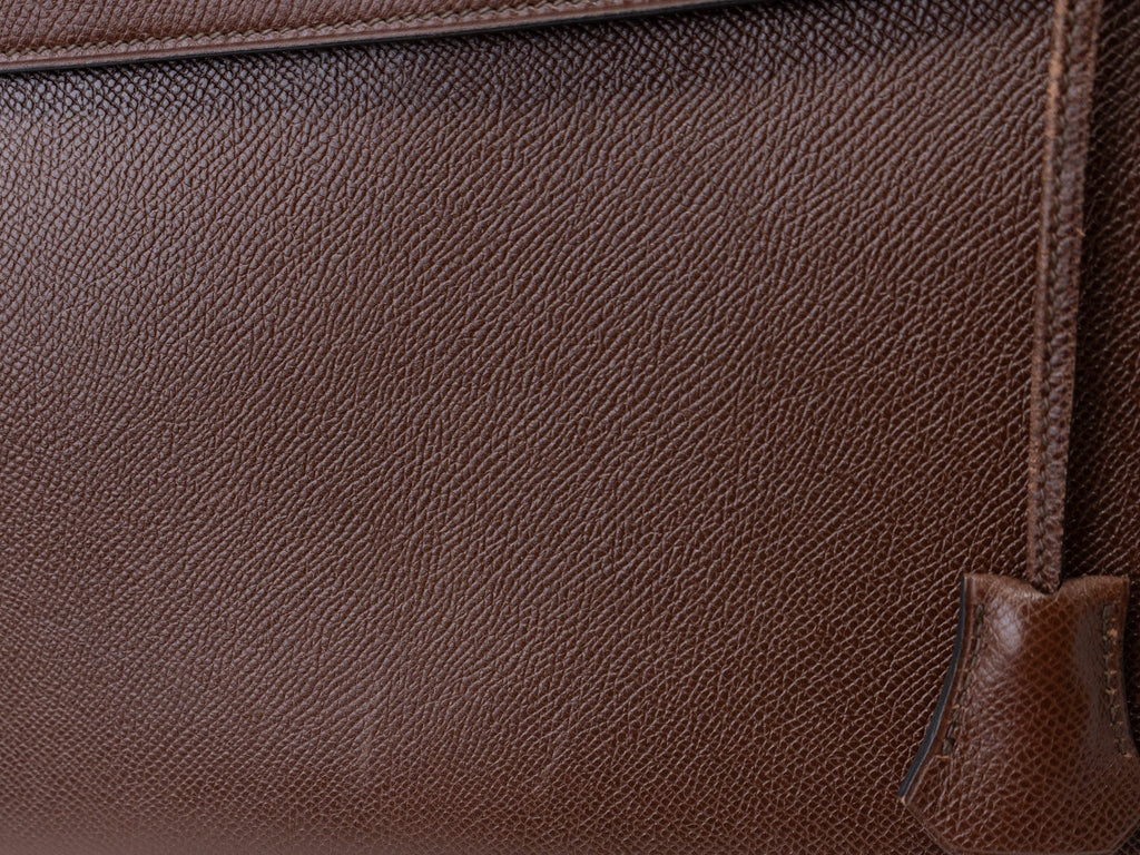 Vintage Hermes Kelly 32 Sellier Brown Handbag