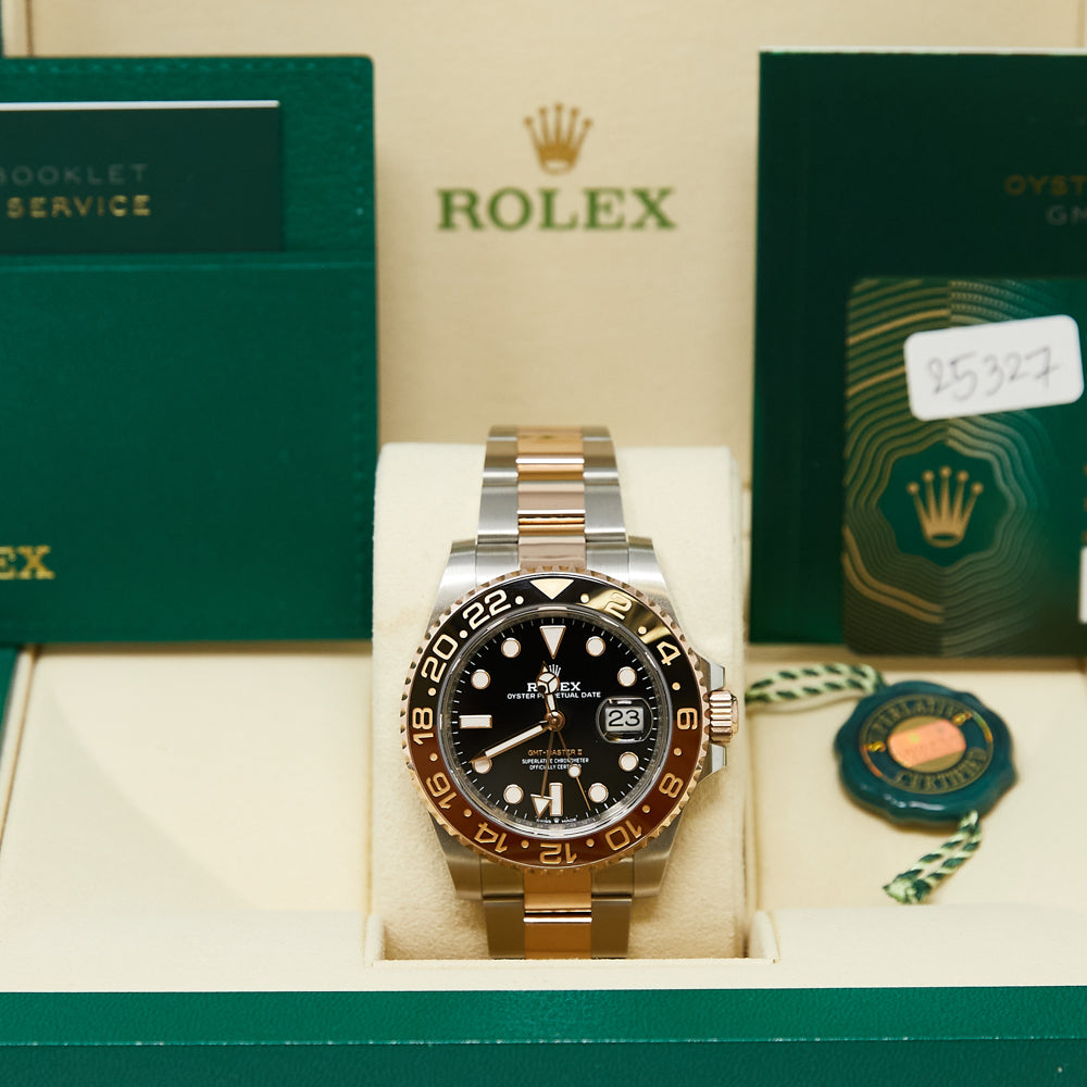 Rolex GMT-Master II Root Beer Black Dial on Oyster 126711CHNR Complete 2023
