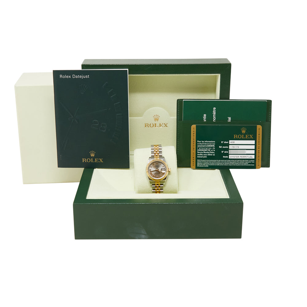 Rolex Datejust Ladies Silver Roman Dial on Jubilee 179173 Complete 2014