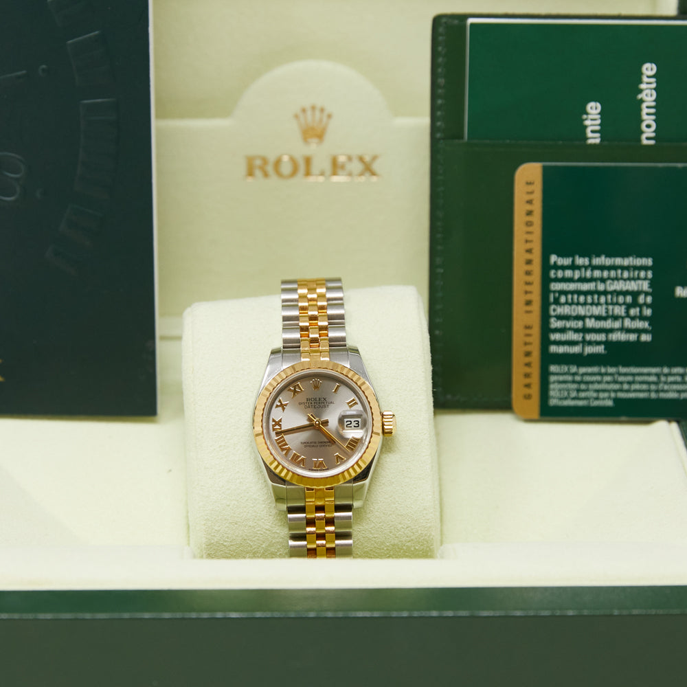 Rolex Datejust Ladies Silver Roman Dial on Jubilee 179173 Complete 2014