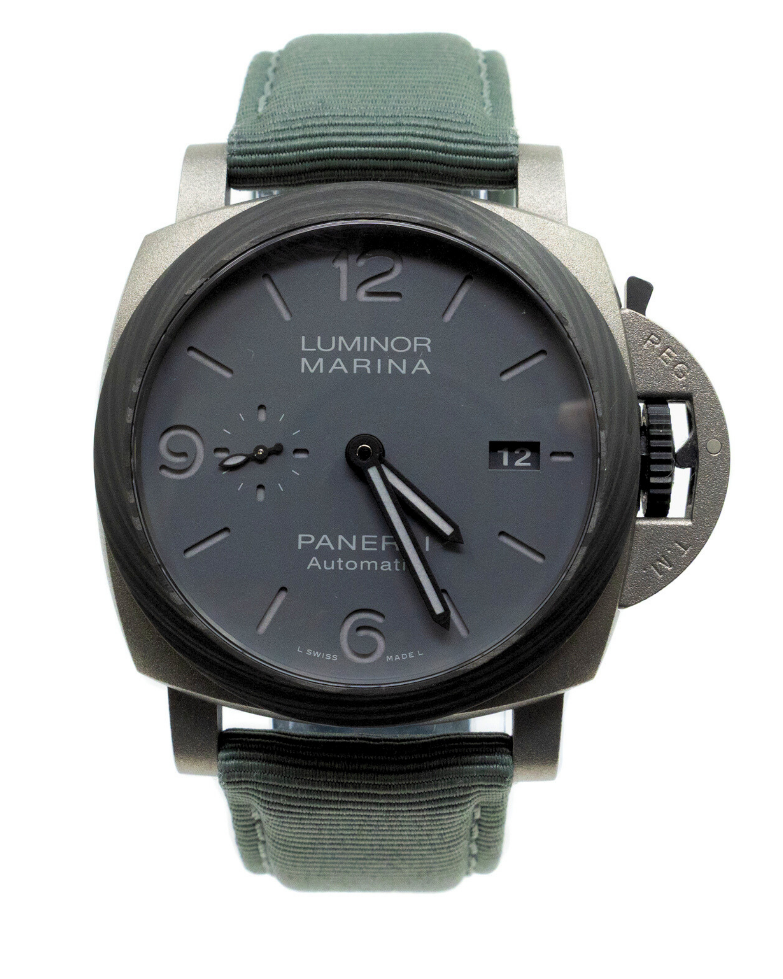 Panerai Luminor Marina TuttoGrigio Titanium Anthracite Dial on Grey Textile Strap PAM01662 Complete Open Date
