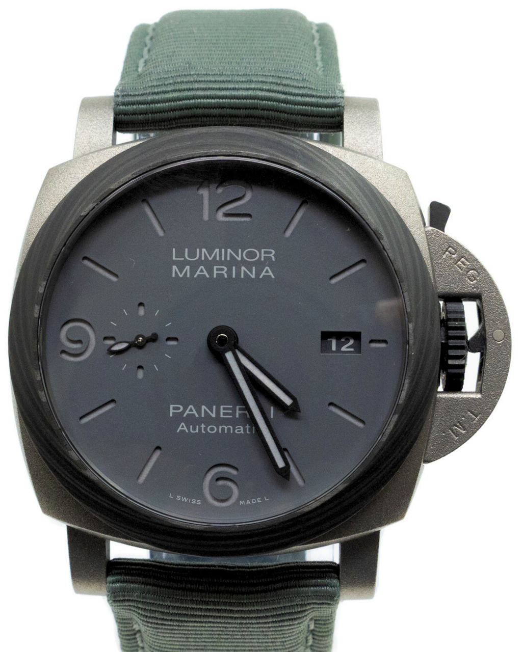 Panerai Luminor Marina TuttoGrigio Titanium Anthracite Dial on Grey Textile Strap PAM01662 Complete Open Date