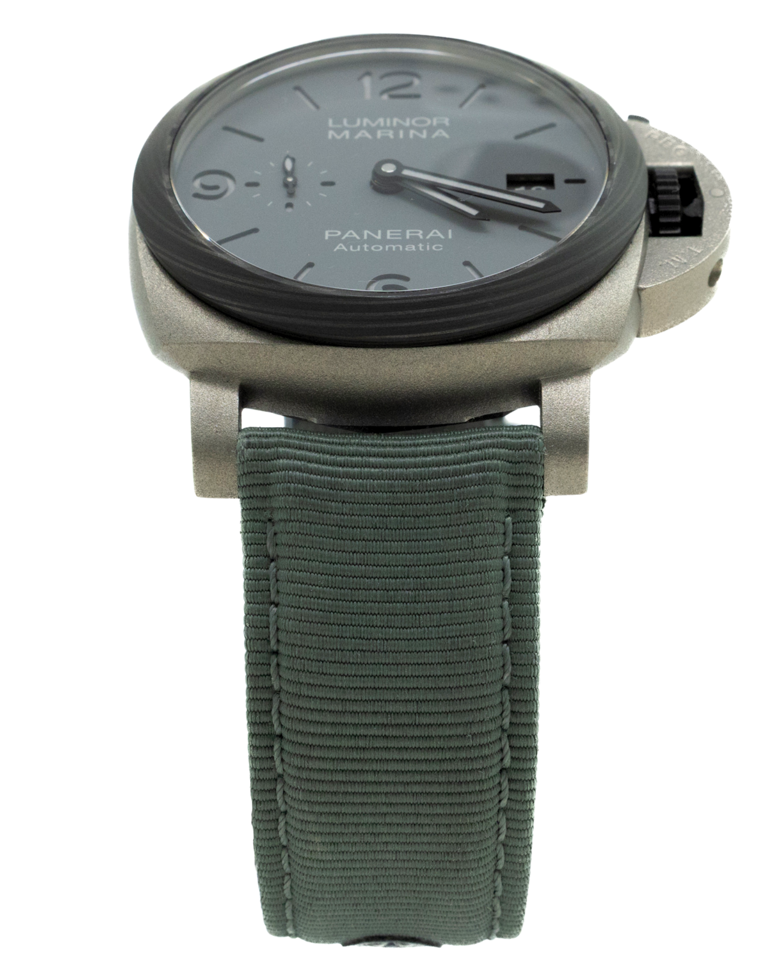 Panerai Luminor Marina TuttoGrigio Titanium Anthracite Dial on Grey Textile Strap PAM01662 Complete Open Date