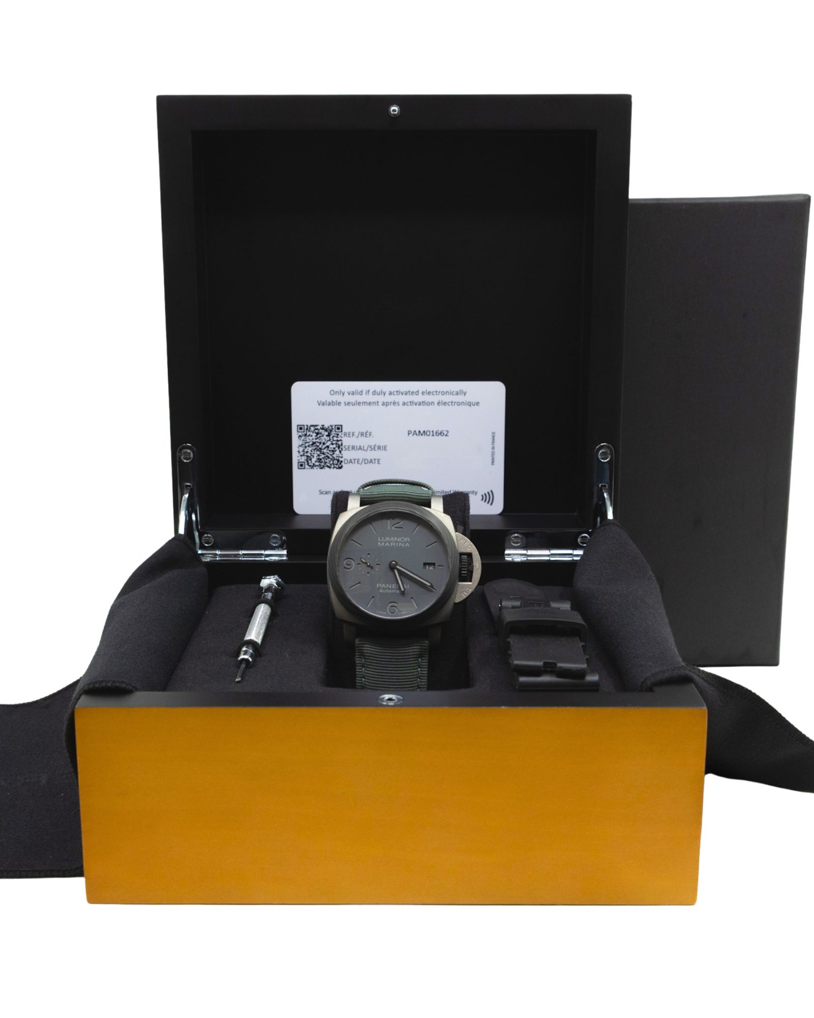 Panerai Luminor Marina TuttoGrigio Titanium Anthracite Dial on Grey Textile Strap PAM01662 Complete Open Date