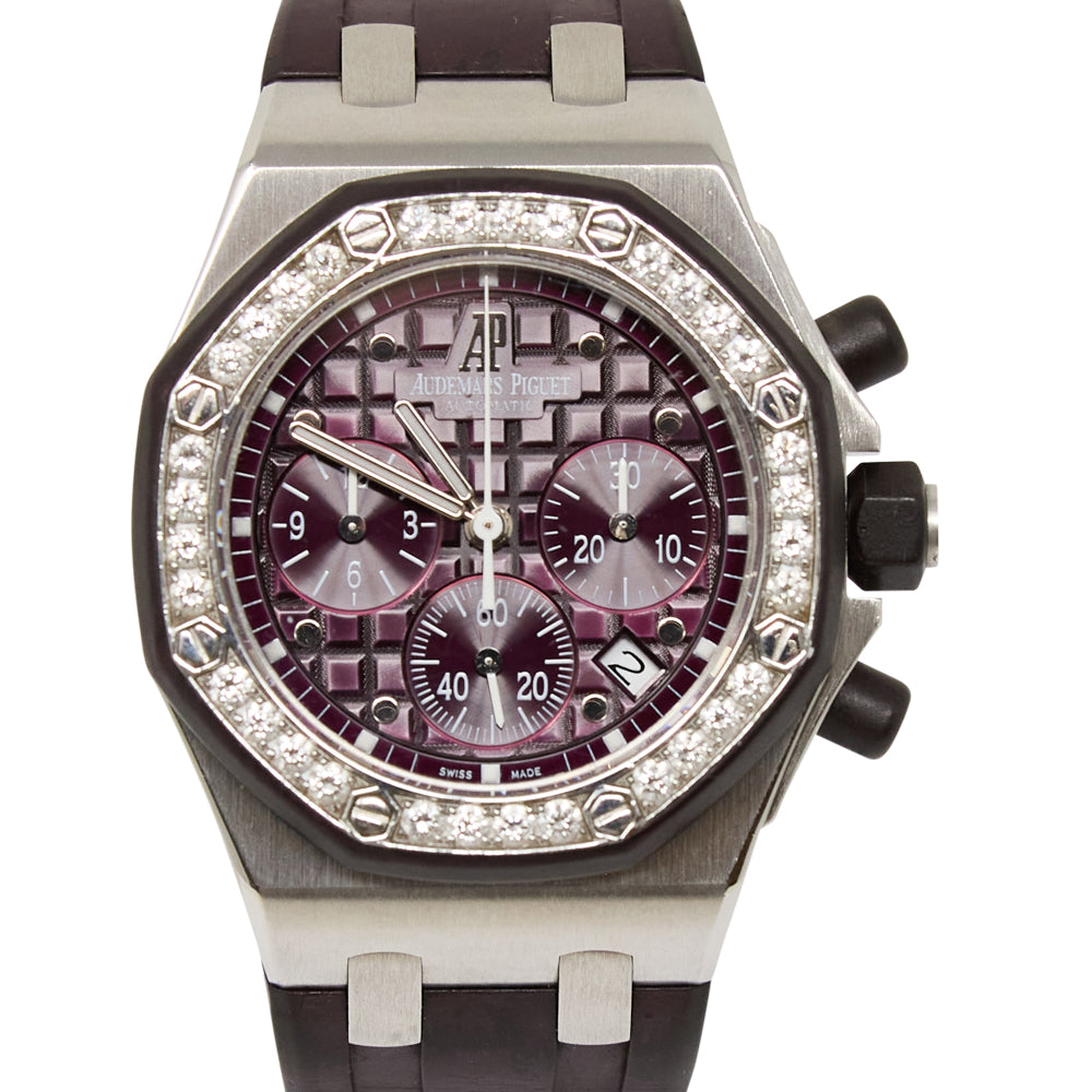 Audemars Piguet Ladies Offshore Selfwinding Chronograph Purple Dial on Rubber 26048SK.ZZ.D066CA.01 Archives 2009