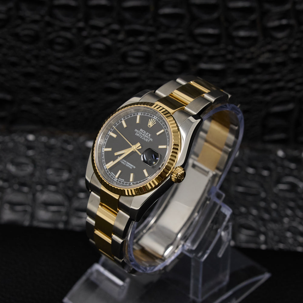 Rolex Datejust Black Dial on Oyster 116233 Complete 2013