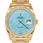 Rolex Day-Date 36 Turquoise Diamond Index Roman 9 Dial on Presidential 128238 Complete 2019
