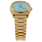 Rolex Day-Date 36 Turquoise Diamond Index Roman 9 Dial on Presidential 128238 Complete 2019