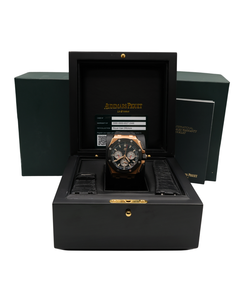 Audemars Piguet Royal Oak Offshore Chronograph Black Dial on Rubber Strap 26420RO.OO.A002CA.01 Complete Open Date