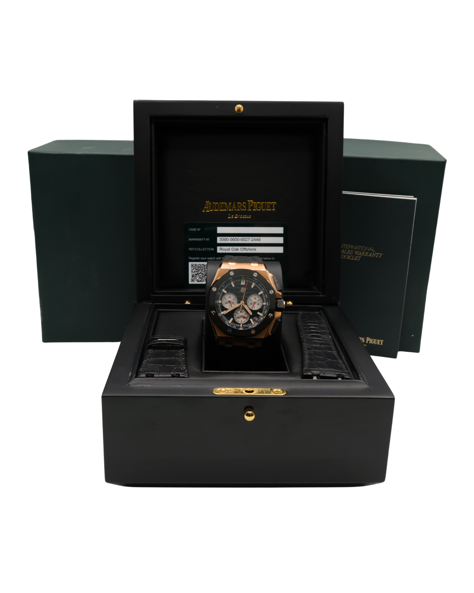 Audemars Piguet Royal Oak Offshore Chronograph Black Dial on Rubber Strap 26420RO.OO.A002CA.01 Complete Open Date