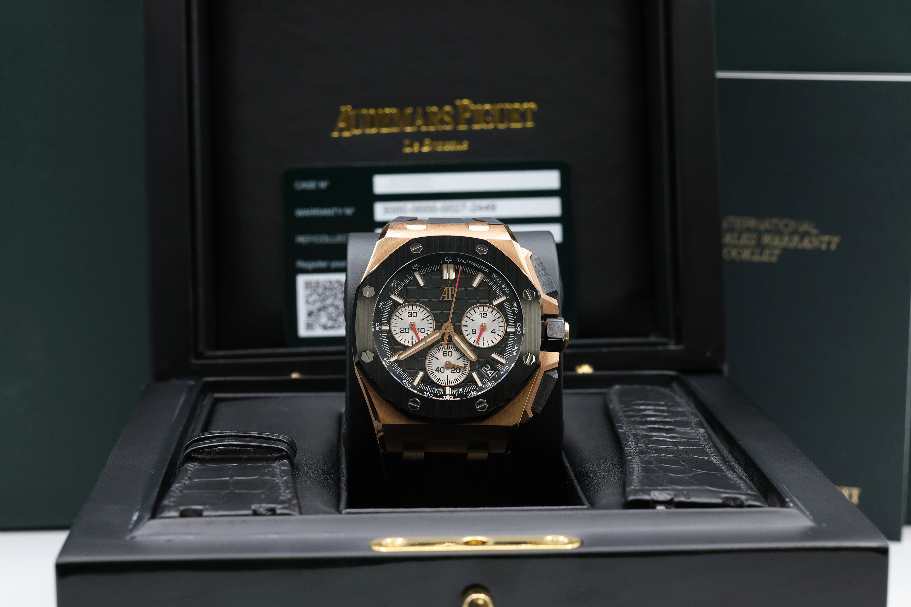 Audemars Piguet Royal Oak Offshore Chronograph Black Dial on Rubber Strap 26420RO.OO.A002CA.01 Complete Open Date