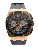 Audemars Piguet Royal Oak Offshore Chronograph Black Dial on Rubber Strap 26420RO.OO.A002CA.01 Complete Open Date