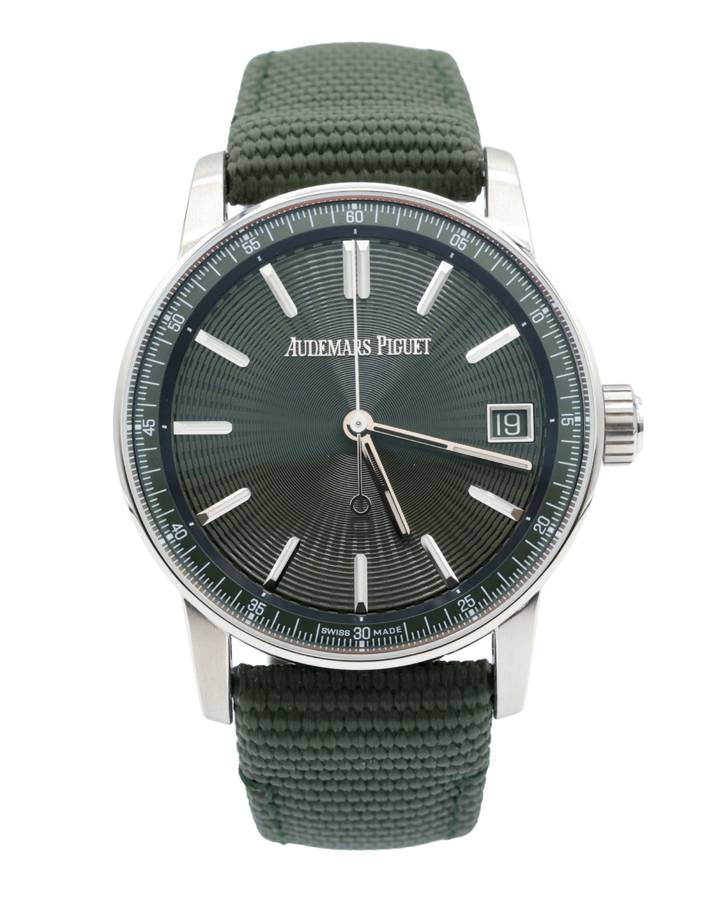 Audemars Piguet Code 11.59 Selfwinding Green Dial on Green rubber-coated strap with stainless steel pin buckle. 15210ST.OO.A056KB.01 Complete 2025