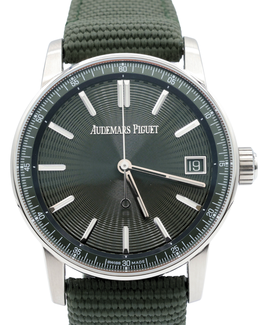 Audemars Piguet Code 11.59 Selfwinding Green Dial on Green rubber-coated strap with stainless steel pin buckle. 15210ST.OO.A056KB.01 Complete 2025