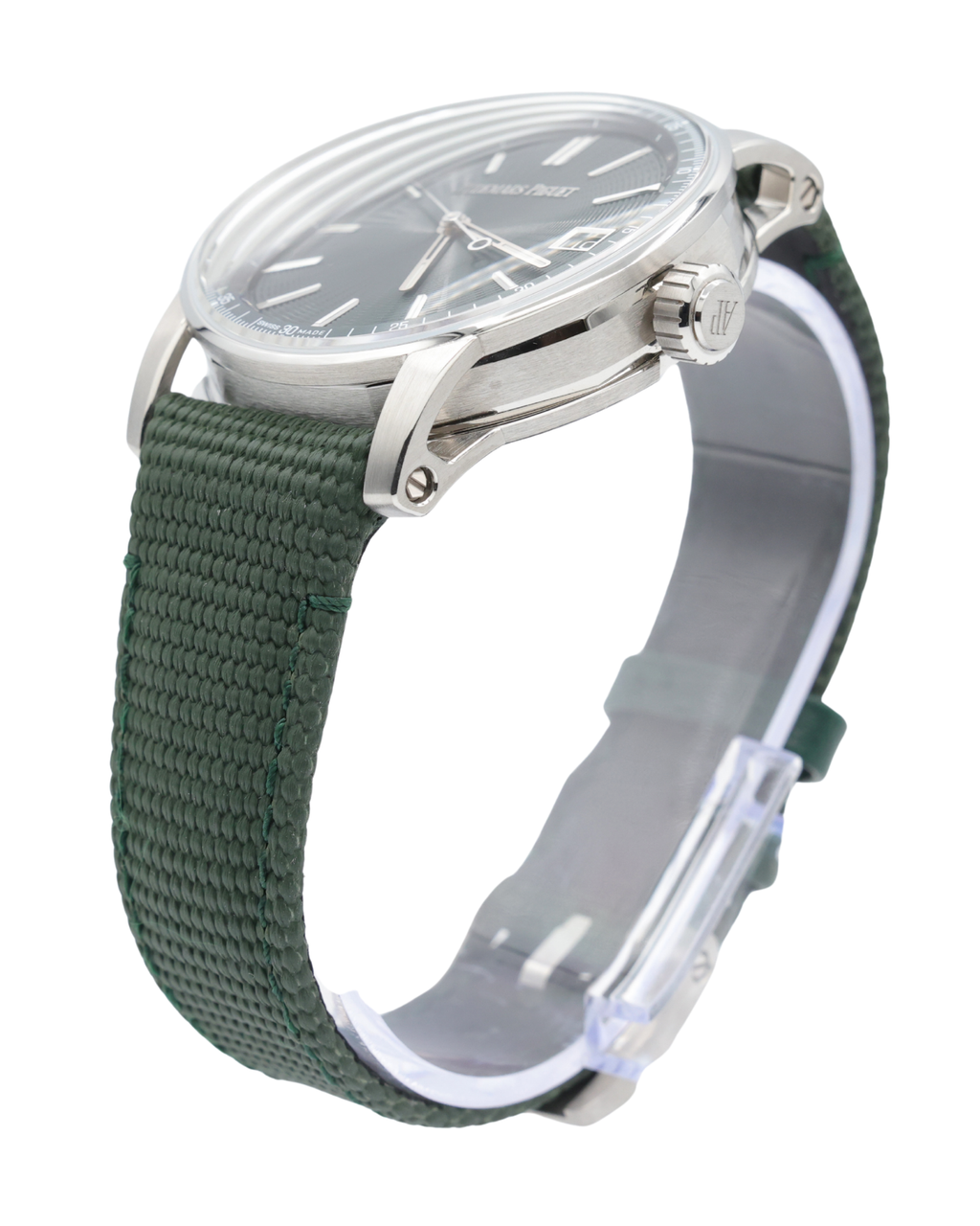 Audemars Piguet Code 11.59 Selfwinding Green Dial on Green rubber-coated strap with stainless steel pin buckle. 15210ST.OO.A056KB.01 Complete 2025