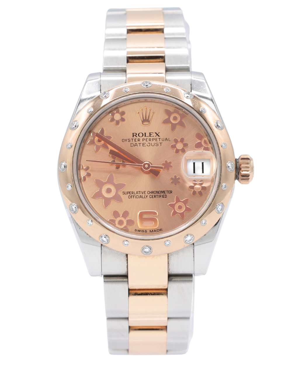 Rolex Datejust 31 Pink Champagne Floral Motif Dial on Oyster 178341 Complete 2013