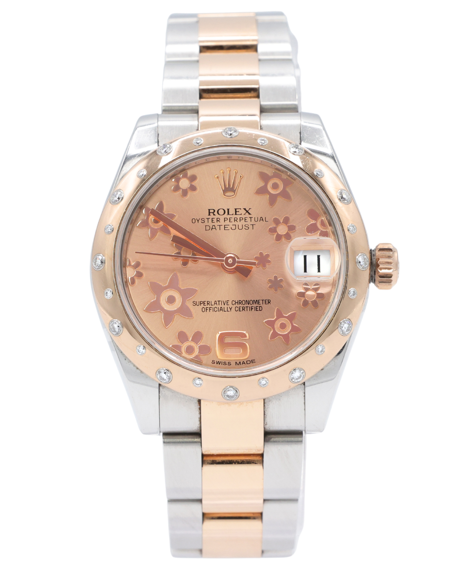 Rolex Datejust 31 Pink Champagne Floral Motif Dial on Oyster 178341 Complete 2013