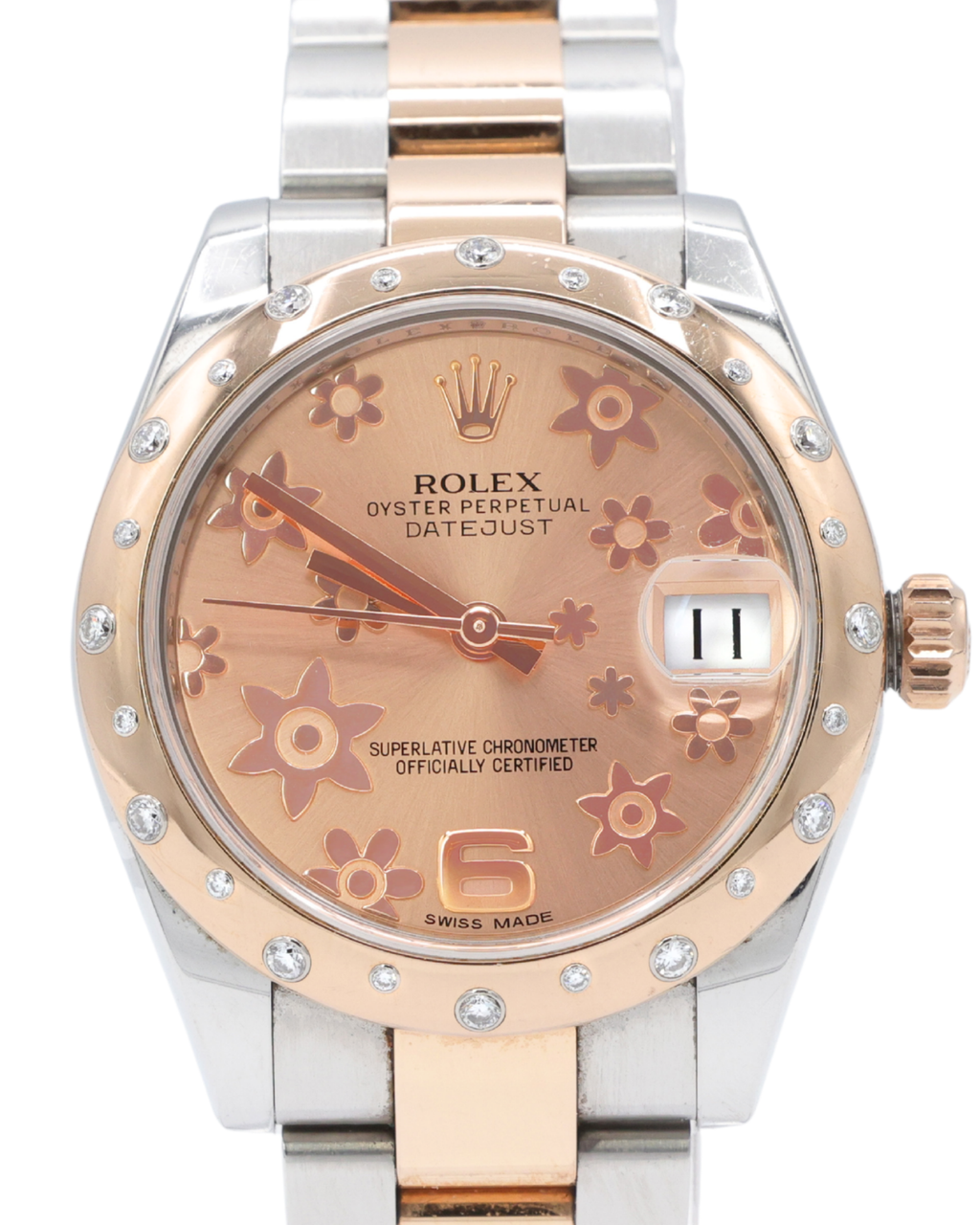 Rolex Datejust 31 Pink Champagne Floral Motif Dial on Oyster 178341 Complete 2013