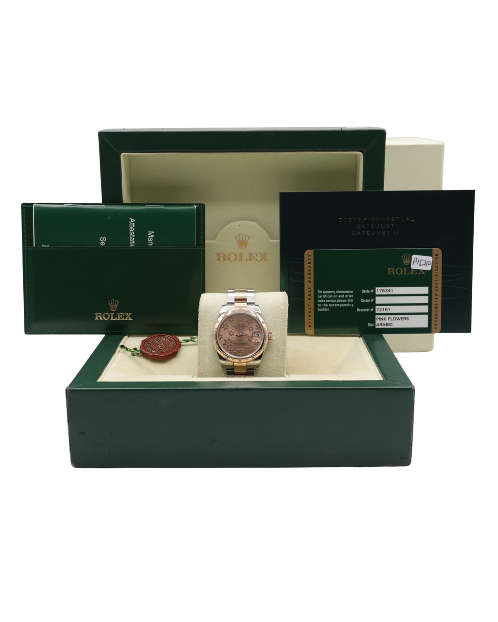 Rolex Datejust 31 Pink Champagne Floral Motif Dial on Oyster 178341 Complete 2013