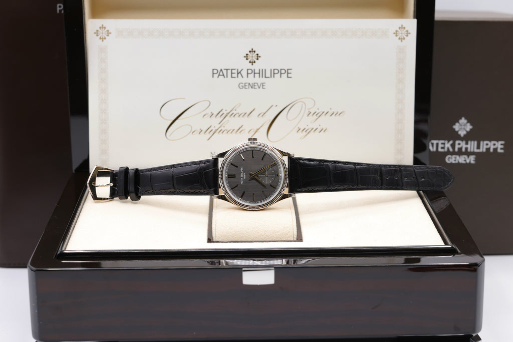 Patek Philippe Calatrava Charcoal Gray Dial on Strap 6119G-001 Complete 2024