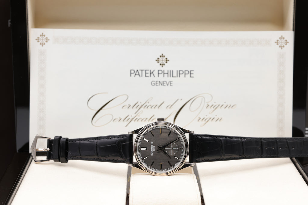 Patek Philippe Calatrava Charcoal Gray Dial on Strap 6119G-001 Complete 2024