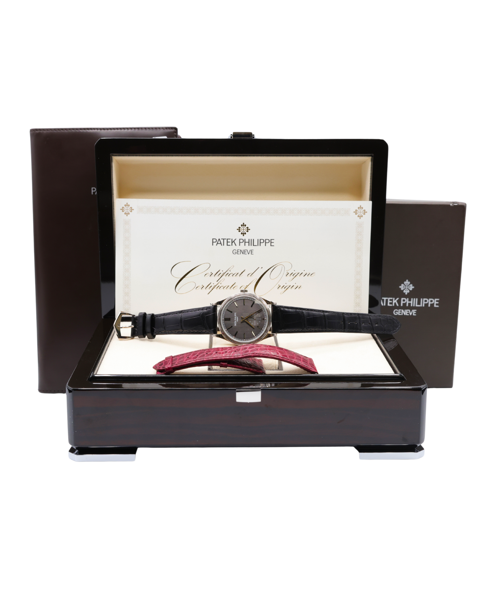 Patek Philippe Calatrava Charcoal Gray Dial on Strap 6119G-001 Complete 2024