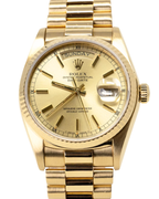 Rolex Day-Date 36mm Champagne Stick Dial on President 18038