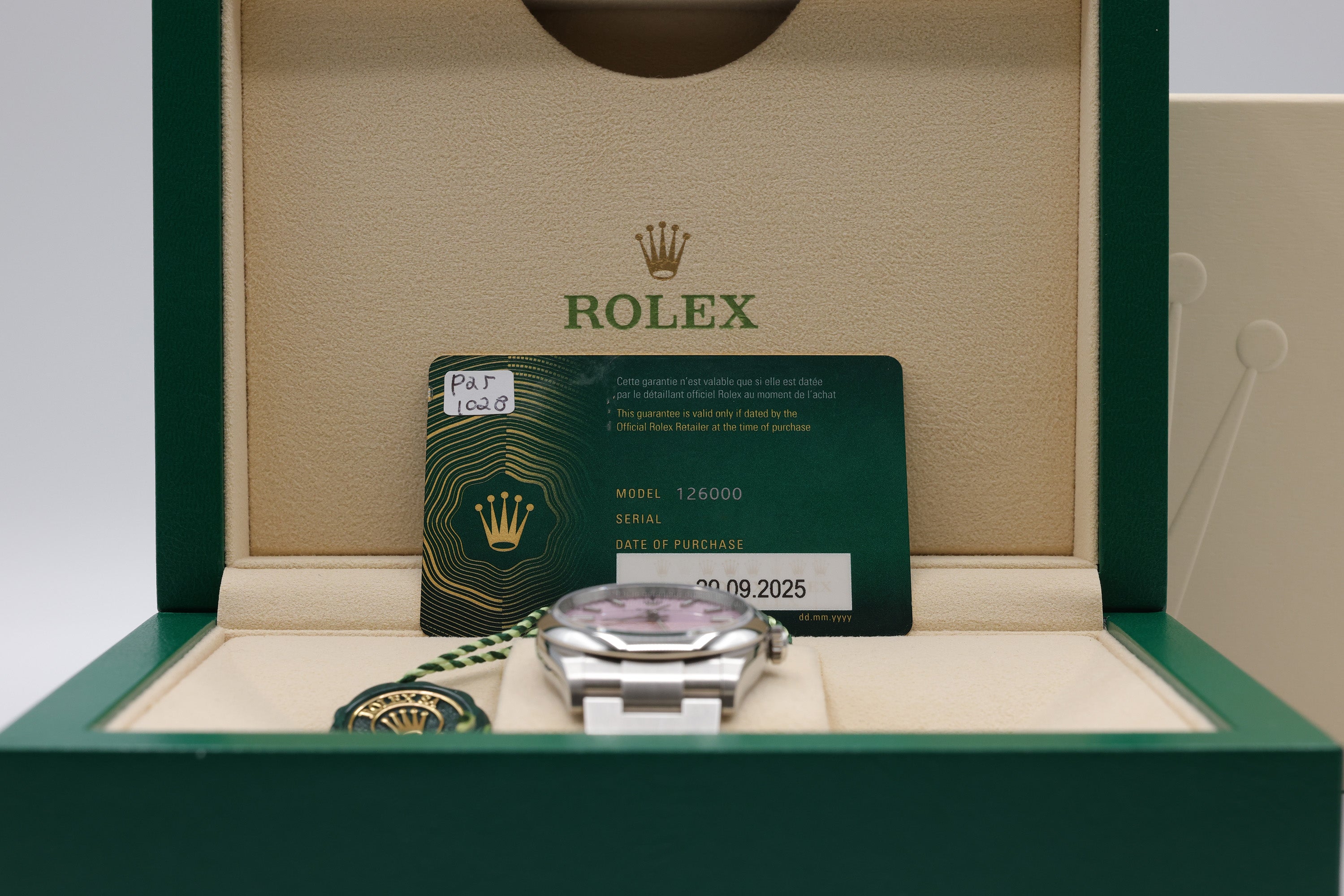 Rolex Oyster Perpetual 36 Candy Pink Index Dial on Oyster 126000 Complete 2025
