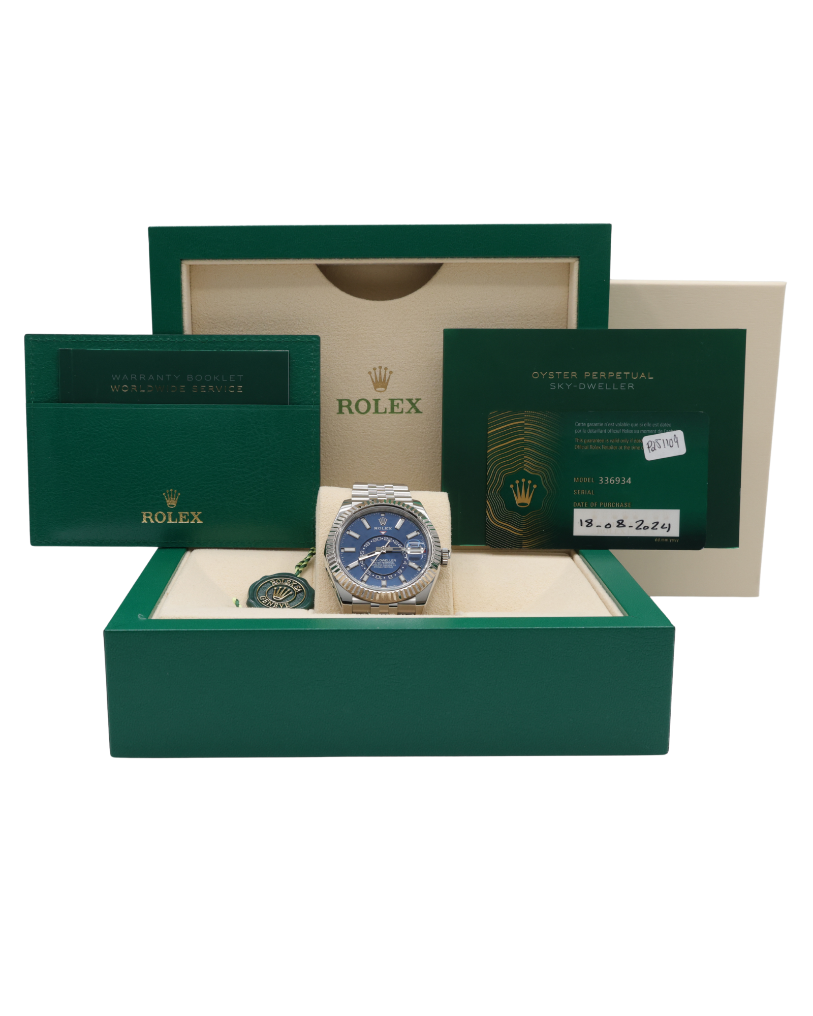 Rolex SkyDweller Blue Index Dial on Jubilee 336934 Complete 2024