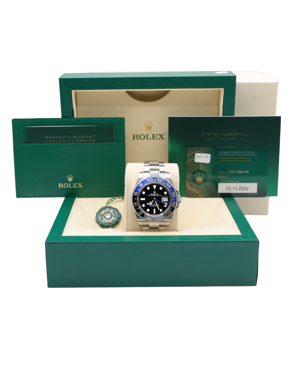 Rolex GMT-Master II Batman Black Dial on Oyster 126710BLNR Complete 2022