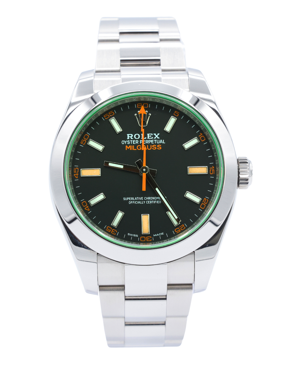 Rolex Milgauss Black Dial on Oyster 116400GV Complete 2021