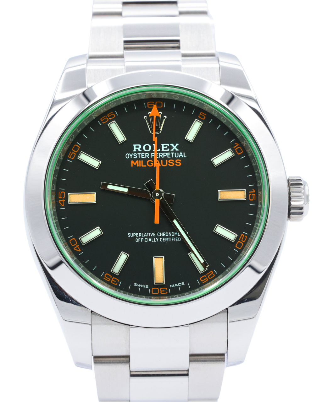 Rolex Milgauss Black Dial on Oyster 116400GV Complete 2021