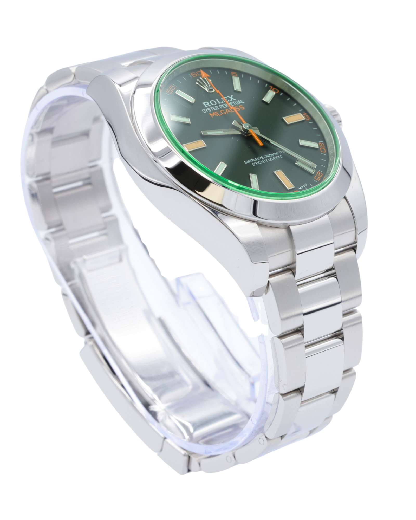 Rolex Milgauss Black Dial on Oyster 116400GV Complete 2021